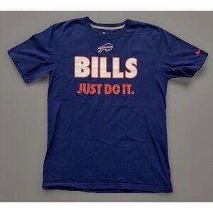 Buffalo Bills Nike NFL Team Apparel T-shirt Blue Print Logo Small JBHS